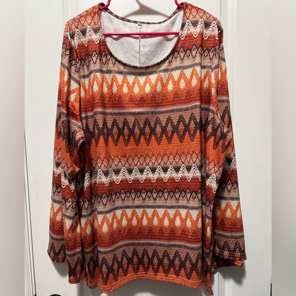 Women’s size 4X southwestern long sleeved T-shirt blouse new without tags
